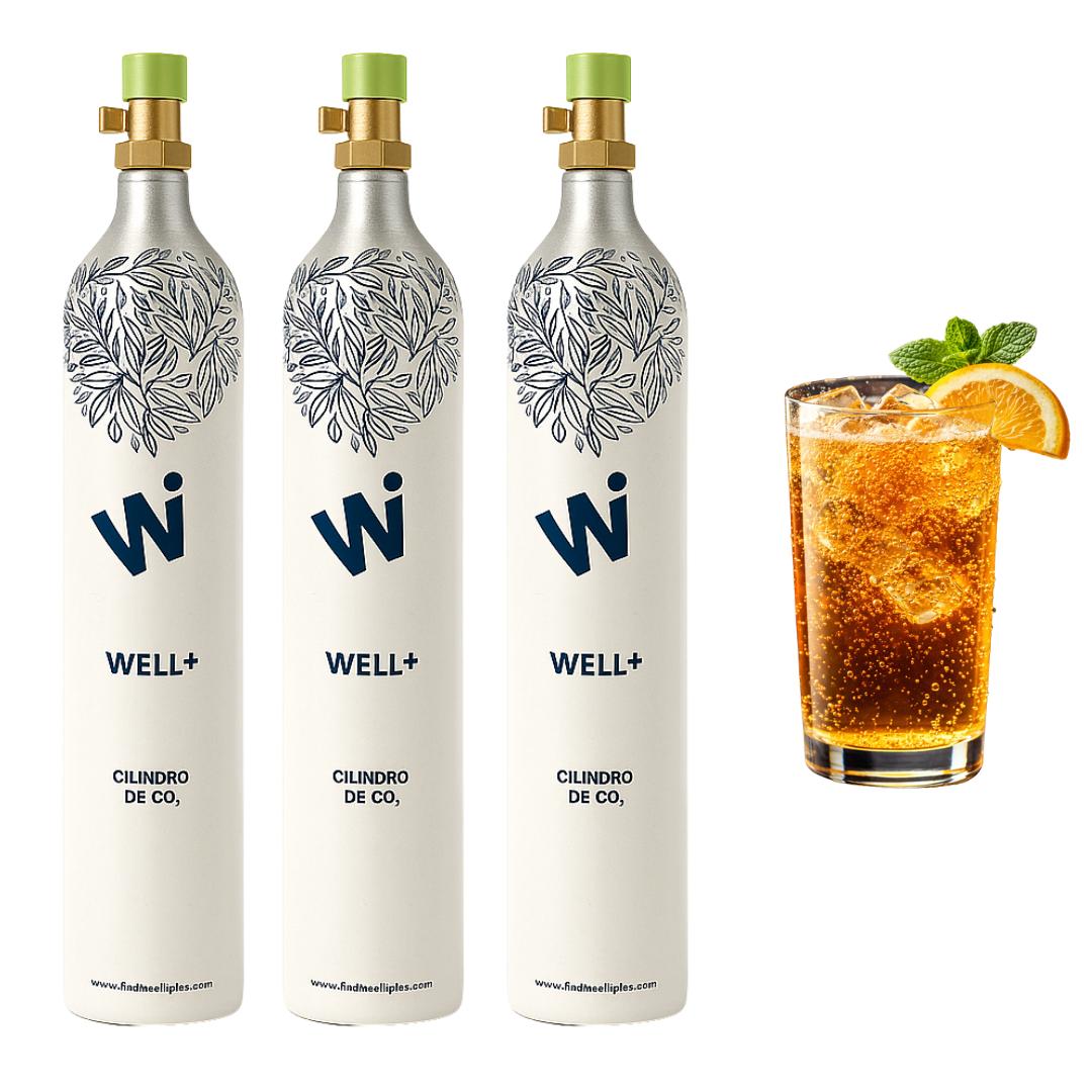 Paquete de 3 Cilindros Nuevos de CO2